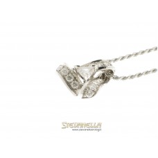 DAMIANI girocollo oro bianco con pendente triangolo e diamanti DDB12059